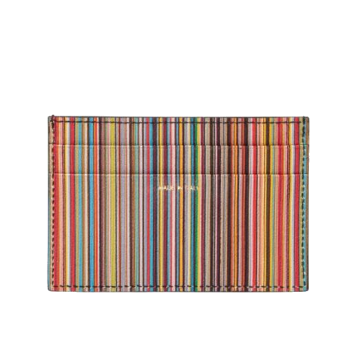 The Signature Stripe Leather 3CC Card Holder by Paul Smith.