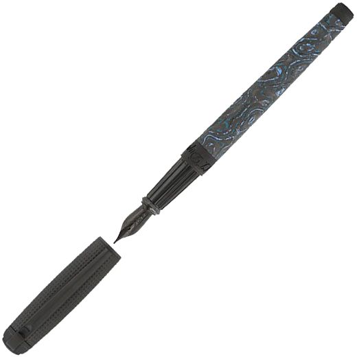 This Glacial Cave Carbon Fibre Line D Large Fountain Pen is designed by S.T. Dupont Paris.