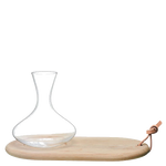 lsa signature wine carafe and oak cheese board set empty