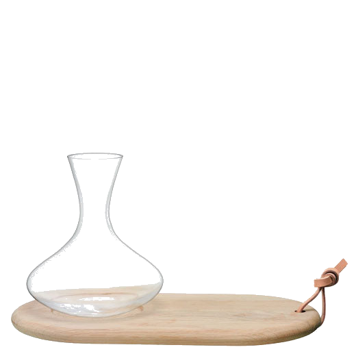 lsa signature wine carafe and oak cheese board set empty