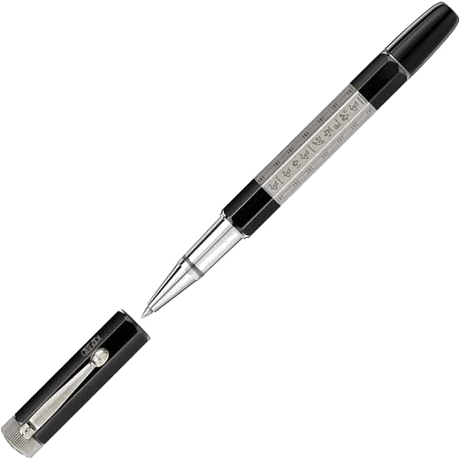This Montblanc Heritage Egyptomania Doué Silver Rollerball Pen can be refilled with Montblanc rollerball pen refills.