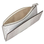 4 coin street bright white faux lizard medium ziptop purse 110809