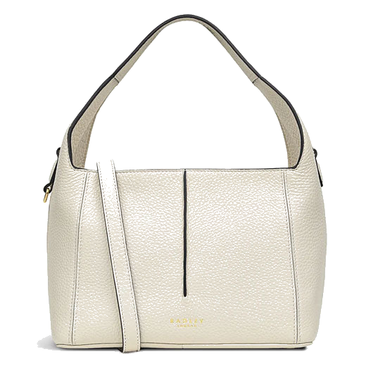 This Radley Hillgate Place Chalk Leather Medium Ziptop Bag is made out of cowhide leather with a grained finish, adding a casual feel.