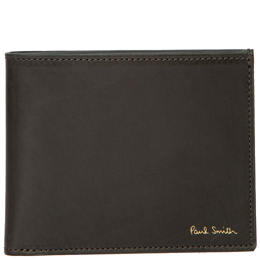 This Green Foil Embossed Pull Out 3CC Wallet has been designed by Paul Smith.