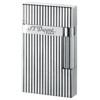s t dupont ligne 2 silver lined lighter
