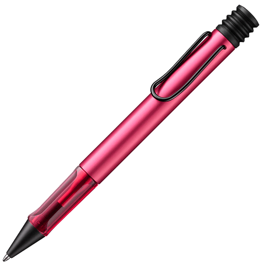 LAMY's AL-Star Fiery Special Edition Ballpoint Pen is made out of aluminium and has a metal clip in black with black trims.