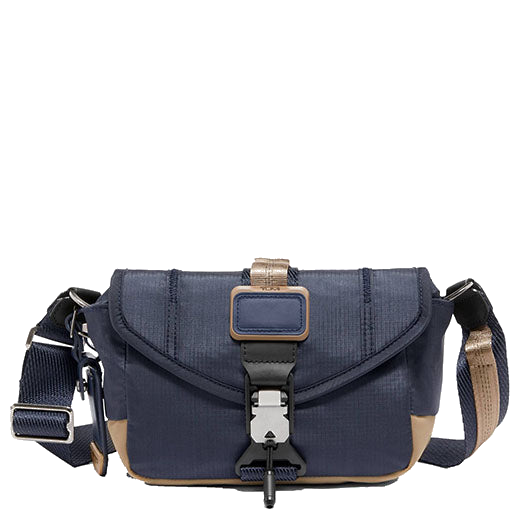 This TUMI Alpha Bravo Midnight Blue Compass Cross Body Bag features an internal key leash.