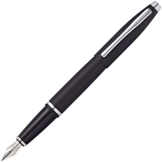 This Matt Black Lacquer Calais Fountain Pen was designed by Cross.