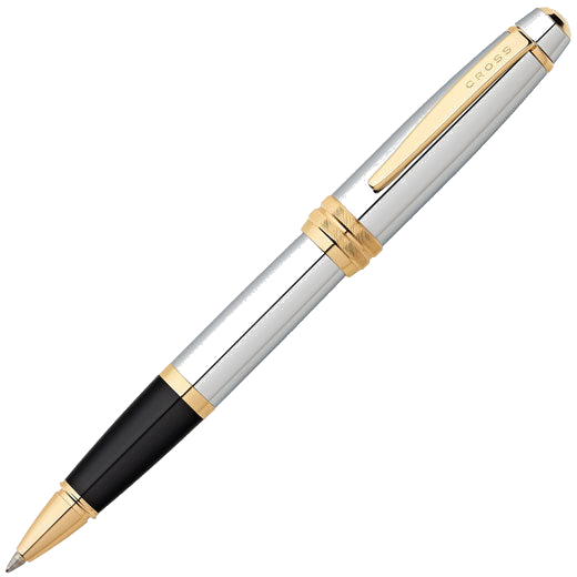 Cross bailey chrome and gold rollerball pen.