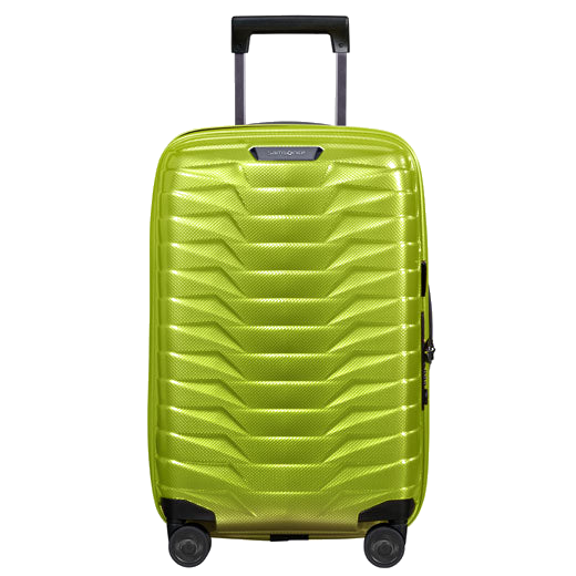 Samsonite's Proxis Spinner Expandable Carry On, Lime 55 cm is great for short trips and weekends.