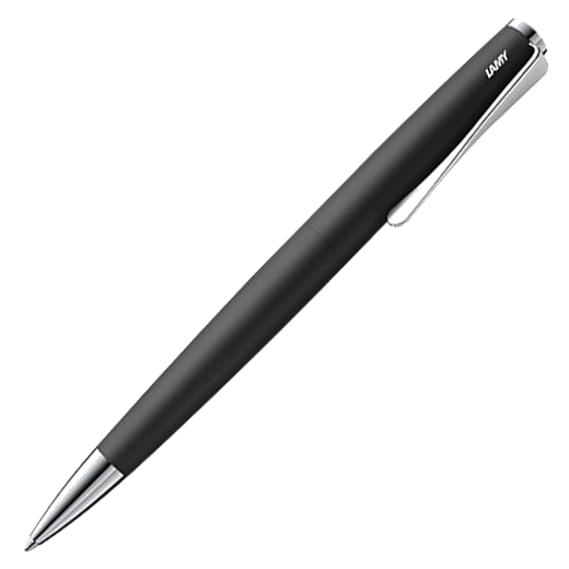 The LAMY matt black lacquered ballpoint pen in the Studio collection.