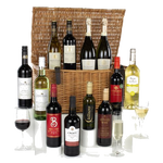 vh hampers 12 wines in wicker