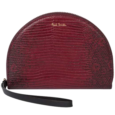 paul smith burgundy women s mock lizard moon purse