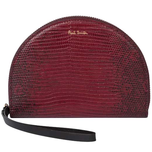 This Paul Smith Women's Mock Lizard Burgundy Moon Purse features 6 internal card slots.