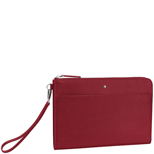 Montblanc's Sartorial Red Medium Pouch features a slip pocket on the front.