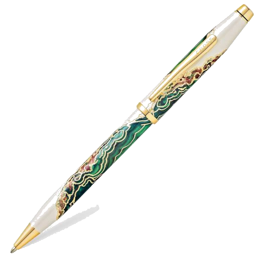 This Wanderlust Borneo Ballpoint Pen by Cross is inspired by the lush forests of the world and has various shades of green with sepia tones.