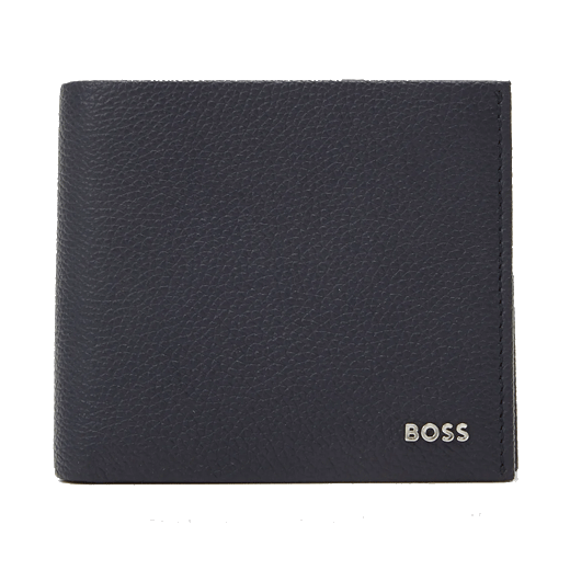 This BOSS Highway Navy Grained Leather 8CC Wallet is made from cowhide leather and has a grained texture.