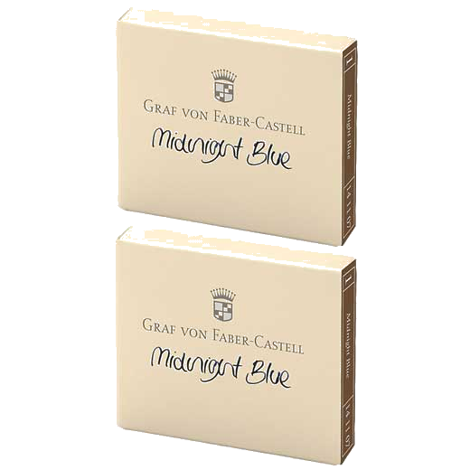 These are the Graf von Faber-Castell Midnight Blue Ink Cartridges 2 x Pack of 6.