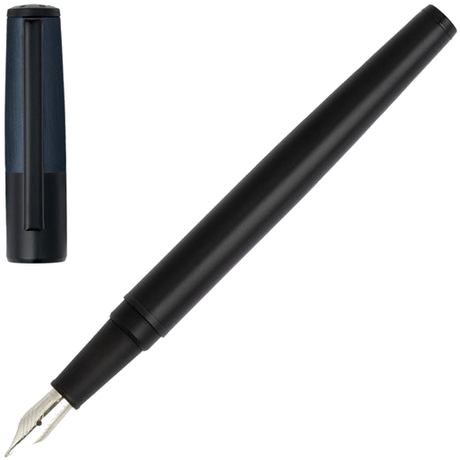 This Black & Navy Gear Minimal Fountain Pen has been designed by Hugo Boss.