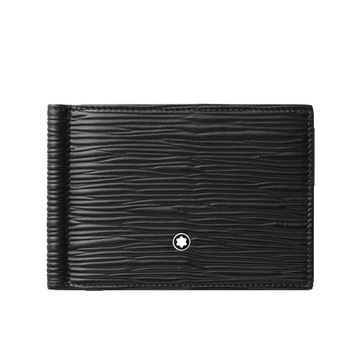 Meisterstück 4810 Black Leather Wallet with Money Clip 6CC By Montblanc