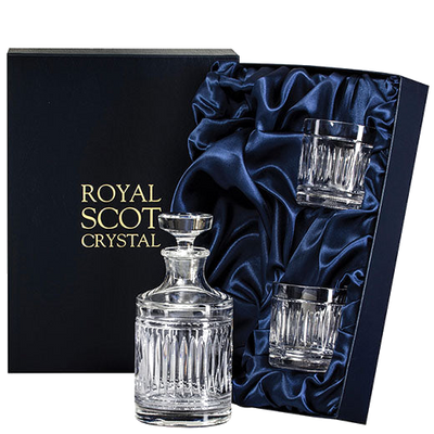 royal scot crystal art deco round spirit 2 tumblers gift se