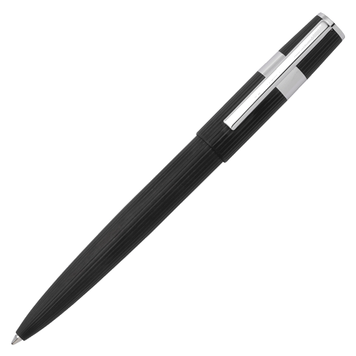 Hugo Boss Black & Chrome Gear Pinstripe Ballpoint Pen