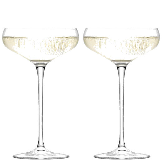 These Signature Wine 2 x Champagne Saucers are designed by LSA International.
