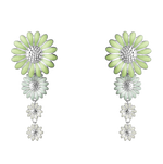georg jensen daisy medium green enamel earrings