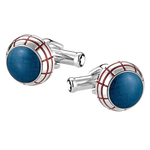 montblanc diamond jfk blue and red cufflinks