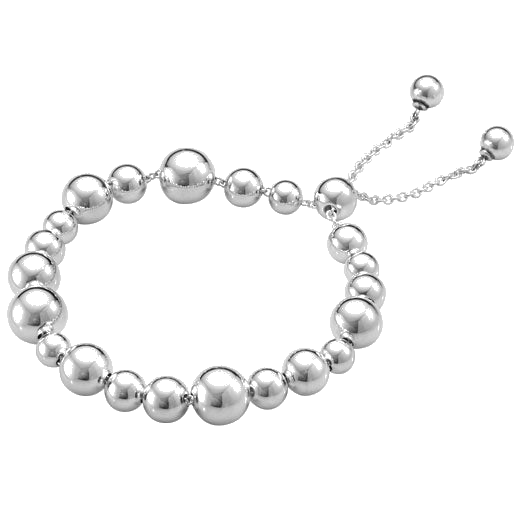 Sterling Silver Moonlight Grapes Mixed Beads Bracelet designed by Georg Jensen.