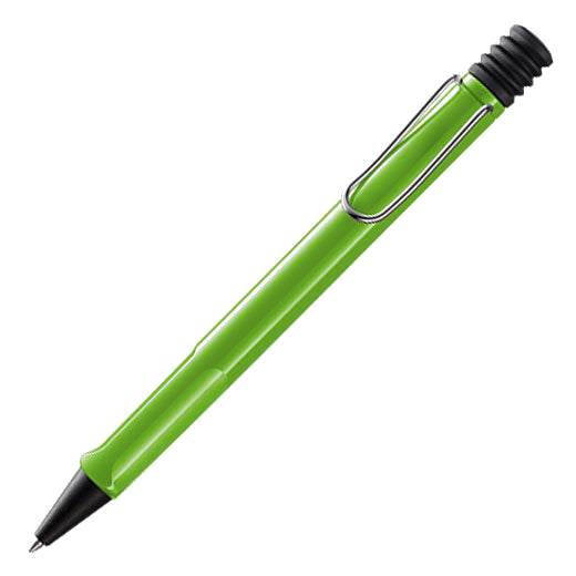 The LAMY green ballpoint pen in the Safari collection.