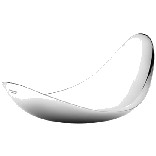 The Georg Jensen Leaf stainless steel medium serving dish.