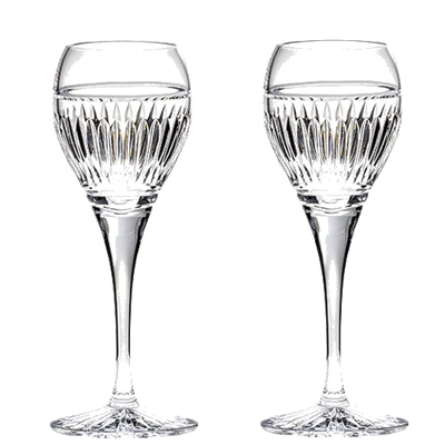 These Art Deco 2 x 11cl Port/Sherry Glasses have been designed by Royal Scot Crystal.