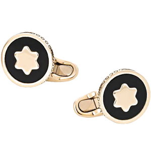 Black Onyx and Au750 Red Gold Meisterstück Cufflinks
