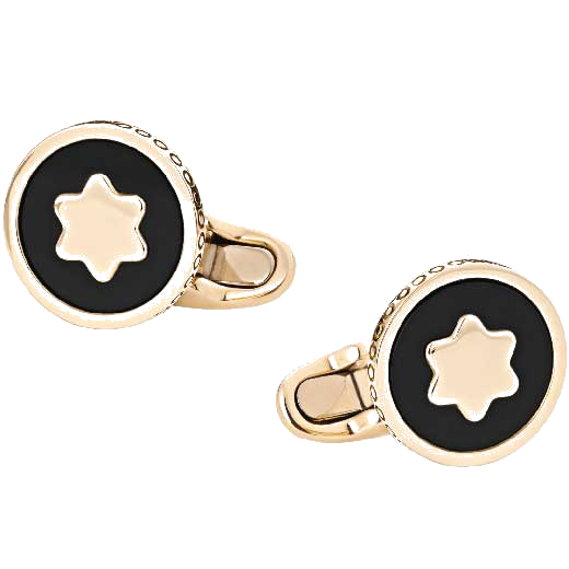This pair of Montblanc cufflinks feature the star emblem in the middle.