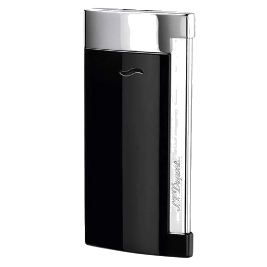S.T. Dupont Slim 7 Lighter, Torch Flame, In Black and Chrome.