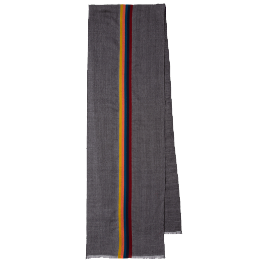 Paul Smith Men's Grey Scarf with Central Stripe
