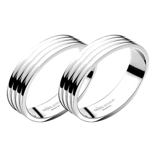 The Georg Jensen stainless steel napkin rings set of two.