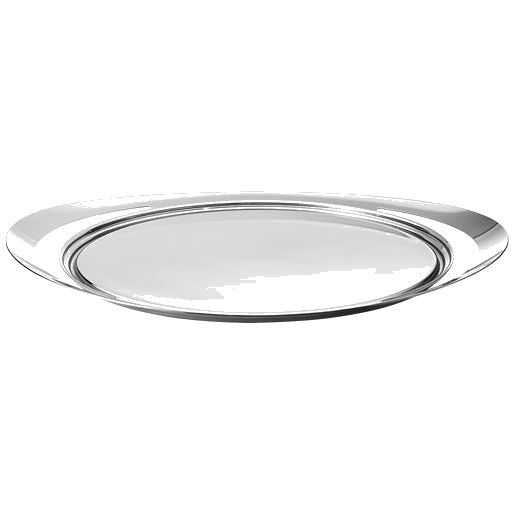 This Georg Jensen Stainless Steel Cobra Serving Tray features a non-slip artificial microfibre PU suede leather lining.