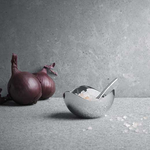 georg jensen bloom salt cellar with spoon stainless steel lifestyle