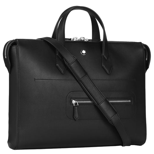 Montblanc's Meisterstück Selection Soft Black Slim Document Case features a zip pocket on the front.