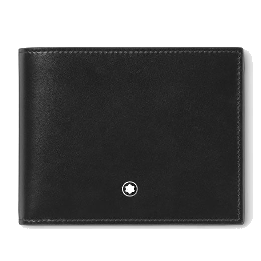 This Montblanc Meisterstück Wallet 6CC with Clear View Pockets has the snowcap emblem on the front which adds a sleek finish with the palladium-plated ring.