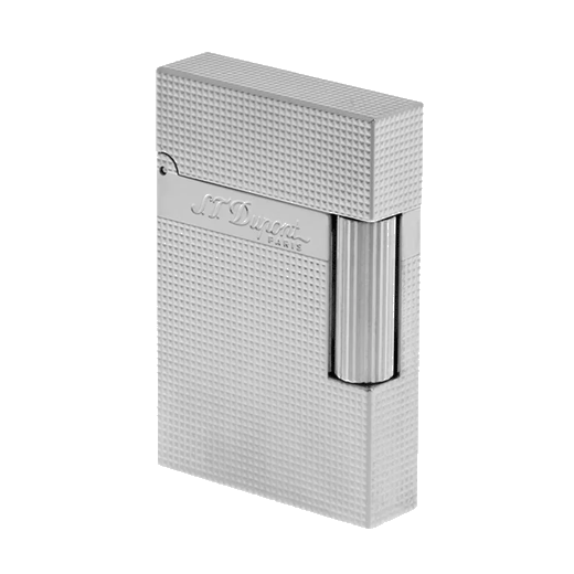 S.T. Dupont's Ligne 2 Small Microdiamond Palladium Lighter has the brand name engraved on the front.