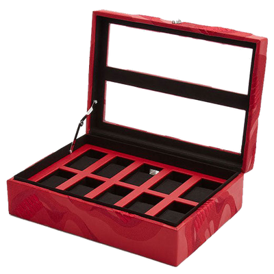 wolf 1834 memento mori red 10 piece watch box inside