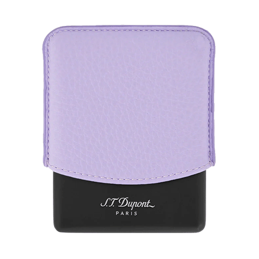 This Velvet Animation Lilac Cigarette Case is by S. T. Dupont and keeps cigarettes protected with the hard-shell exterior.