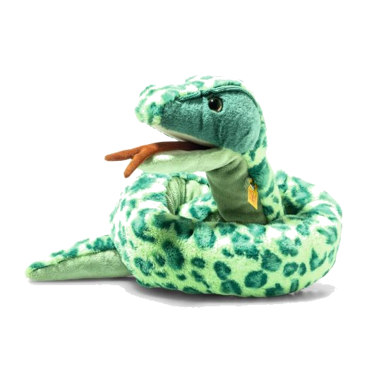 This Soft Cuddly Friends Gin the Snake, 130 cm is made out of soft plush in different shades of green.