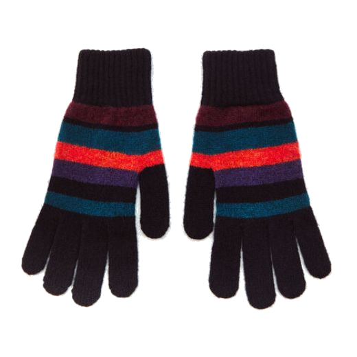 Paul Smith's Women's Blue Block Stripe Knitted Wool Gloves are great for Winter and are comfy for wearing everyday.