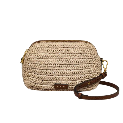 1 radley dukes place natural crochet medium zip top cross body bag 111374
