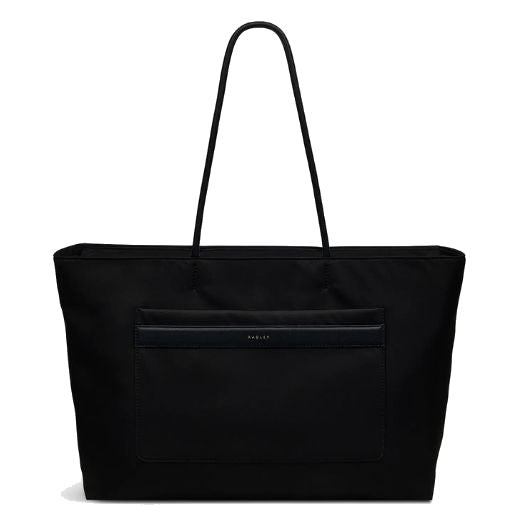 Radley's Holland Park Black Large Zip-Top Tote Bag is made with recycled fabric and water based PU trims.