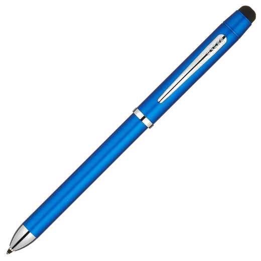 This Cross Tech3+ Metallic Blue and Chrome Multi-Function Pen has a brushed chrome blue barrel and cap with polished chrome trims that give it a luxe feel.